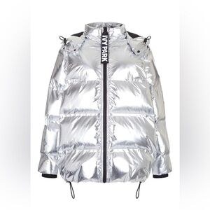 IVY PARK Metallic Silver Puffer Jacket